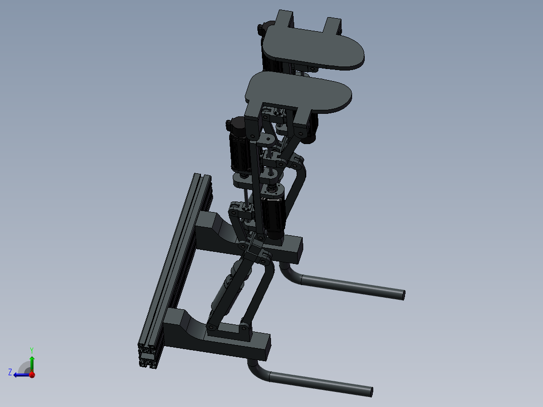 可穿戴型助力机器人机械系统结构研究（含proe三维图、cad、论文）右视图