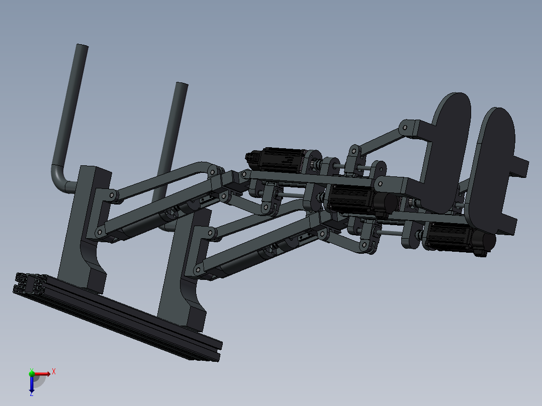 可穿戴型助力机器人机械系统结构研究（含proe三维图、cad、论文）俯视图