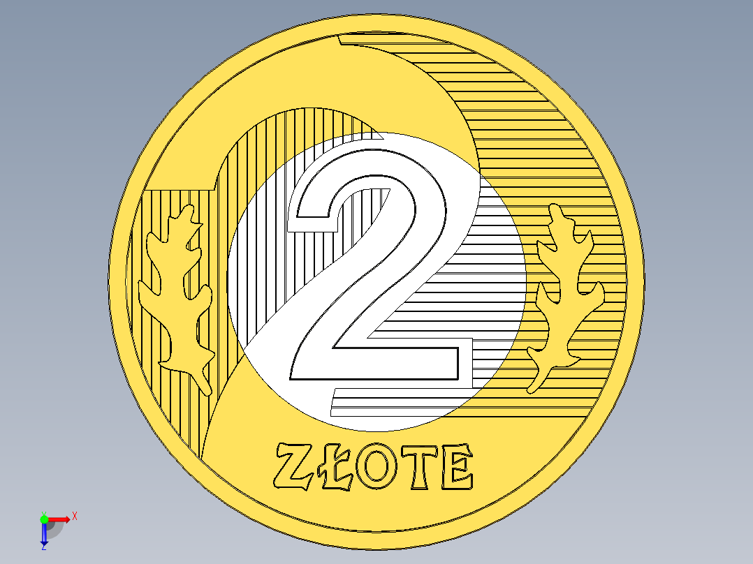 两枚波兰兹罗特硬币俯视图