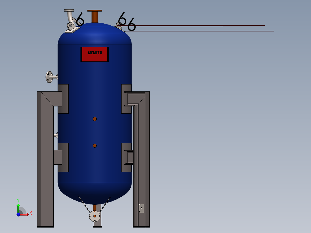 立式高压水箱模型前视图