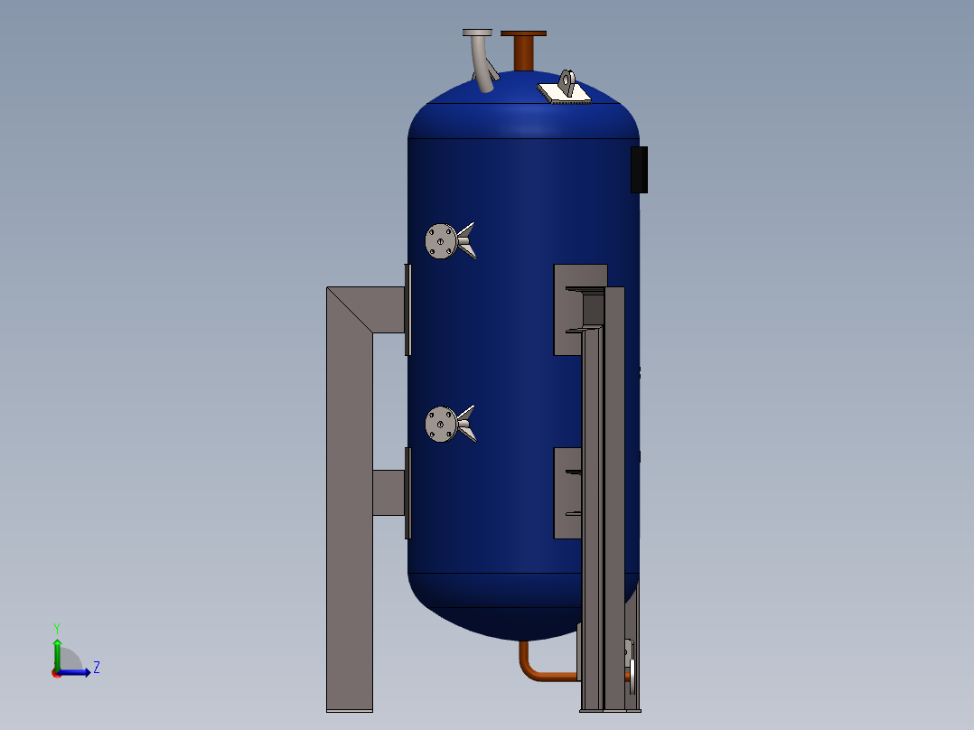 立式高压水箱模型左视图