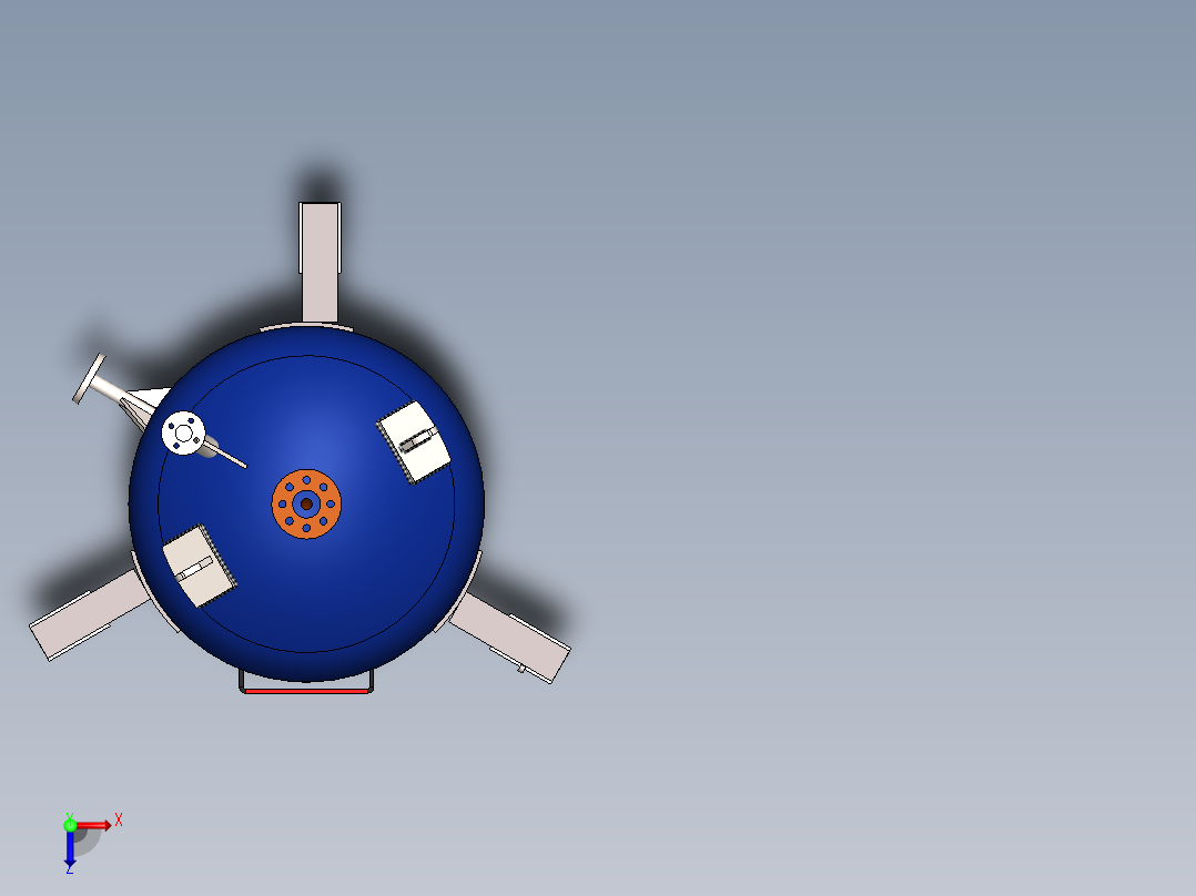 立式高压水箱模型俯视图
