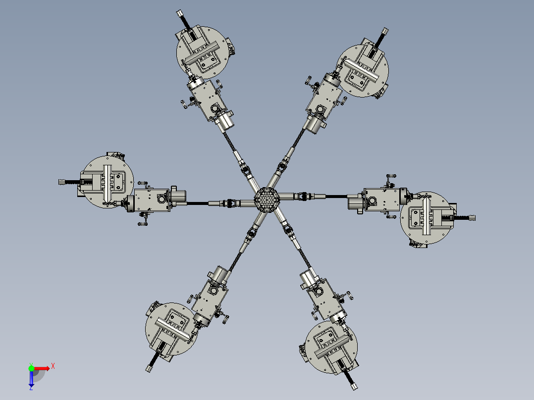 激光对冲机俯视图