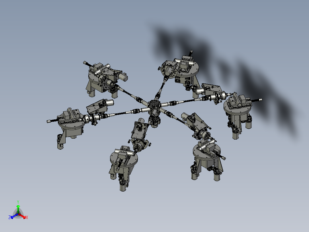 激光对冲机正等轴测图