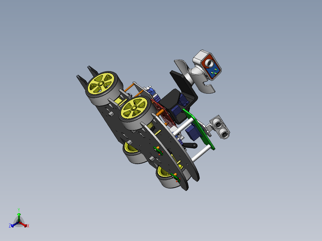 智能避障小车609759正等轴测图