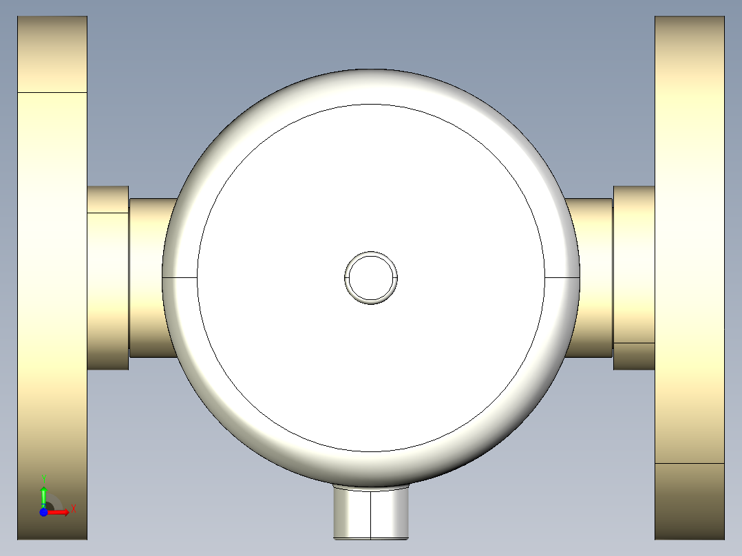 9DKPOMCP DA 气动隔膜阀双作用与固定法兰钻孔PN10 16。面对面根据EN 558-1 PP-H前视图