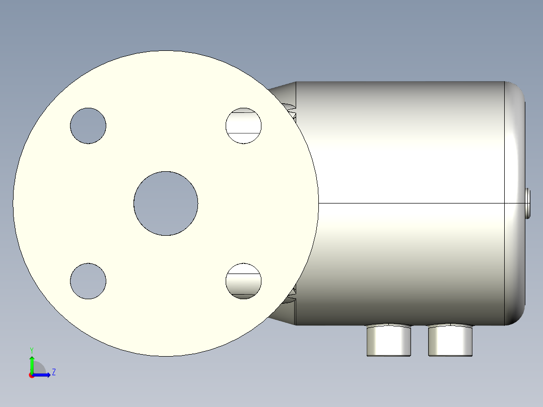 9DKPOMCP DA 气动隔膜阀双作用与固定法兰钻孔PN10 16。面对面根据EN 558-1 PP-H左视图
