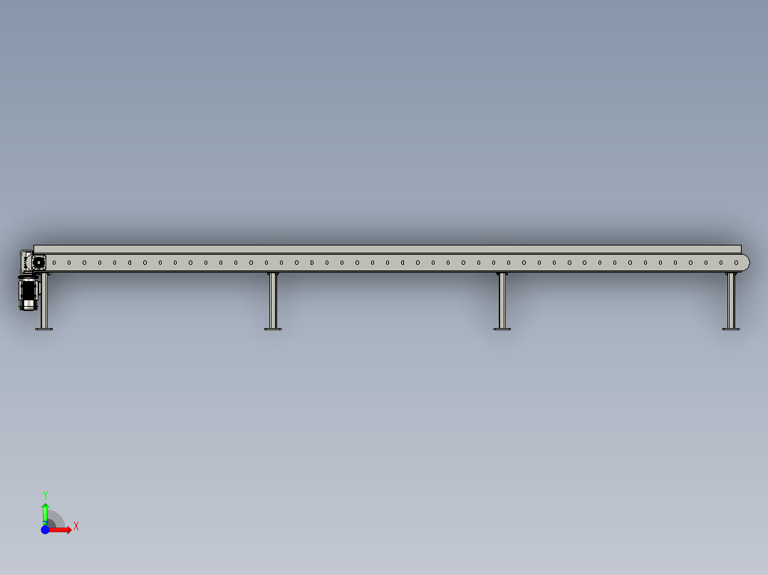 滚筒输送机4300X500X500毫米-stp前视图