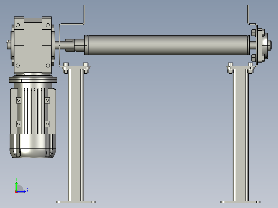 滚筒输送机4300X500X500毫米-stp左视图