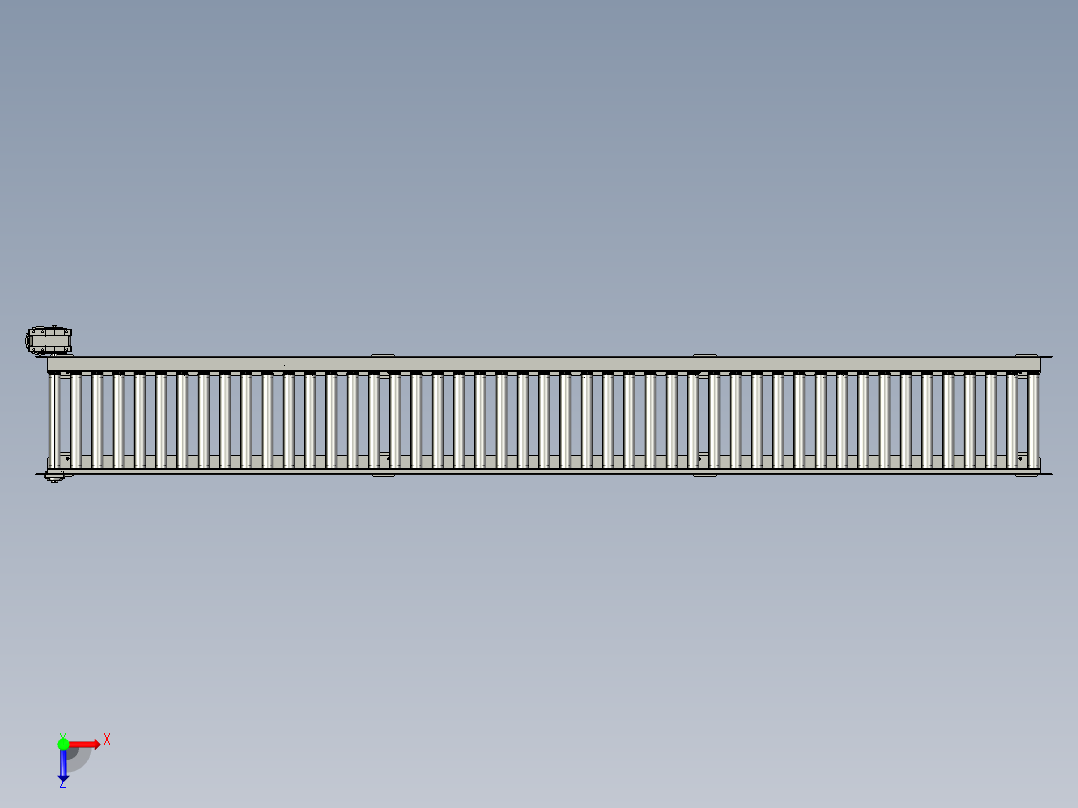 滚筒输送机4300X500X500毫米-stp俯视图