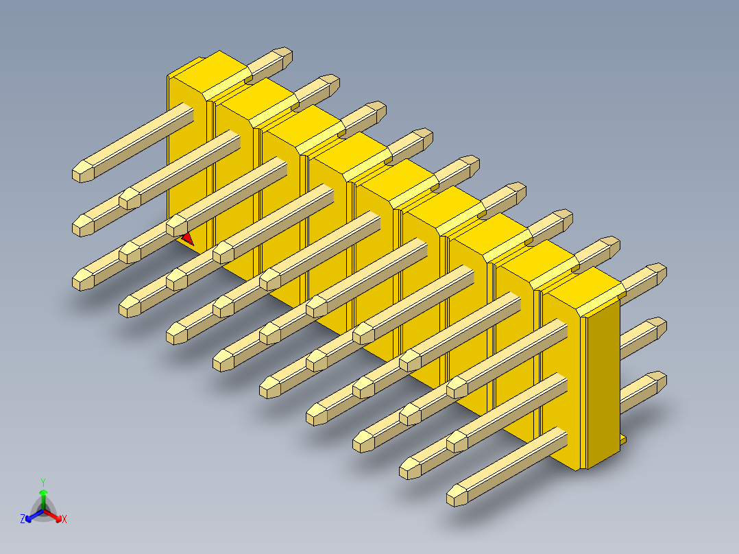 彩色公头100mil（2.54mm）系列-DS1021_yellow_3x09p_100mil_Type1_rev1.0