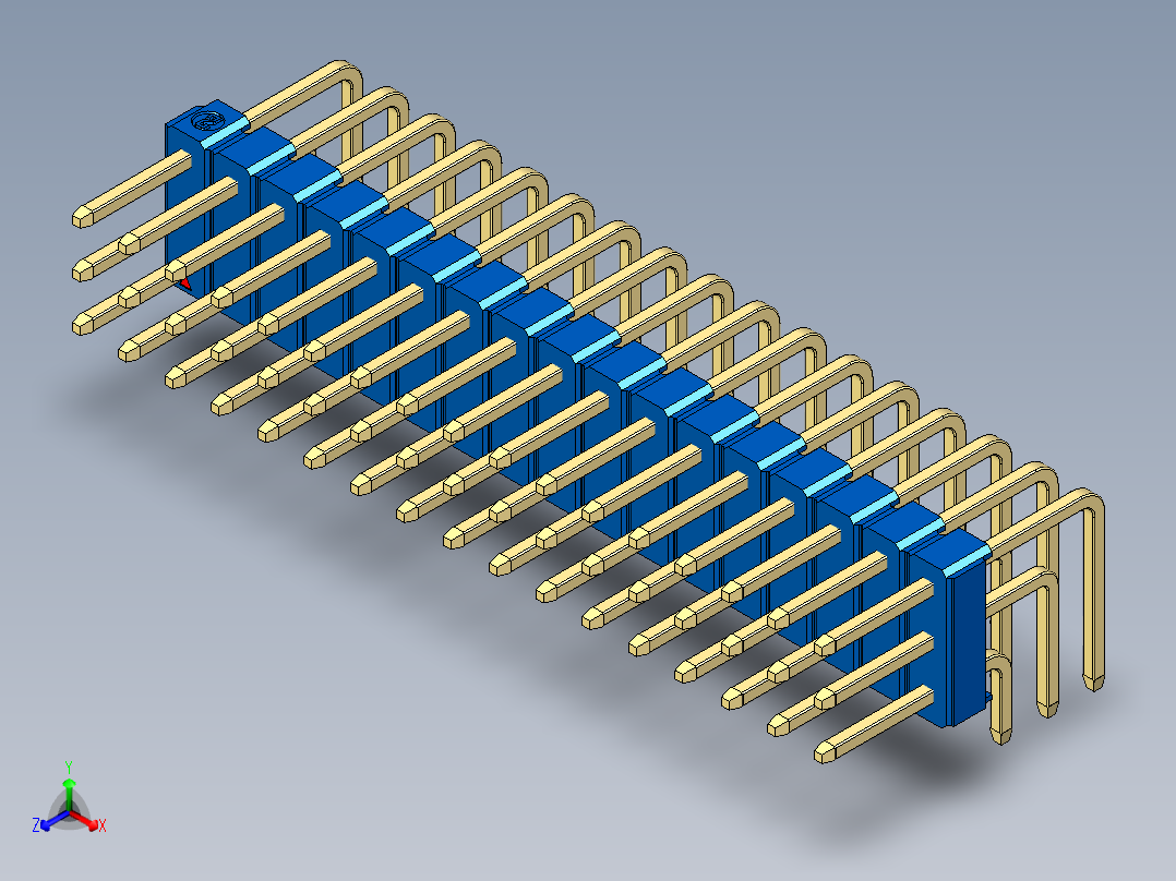 彩色公排针 100mil 2.54mm 系列-DS1022_blue_3x17p_100mil_TypeD_rev1.0