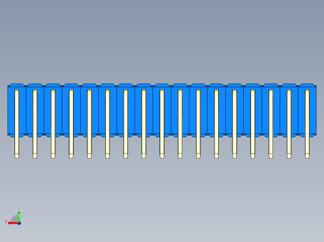 彩色公排针 100mil 2.54mm 系列-DS1022_blue_3x17p_100mil_TypeD_rev1.0后视图