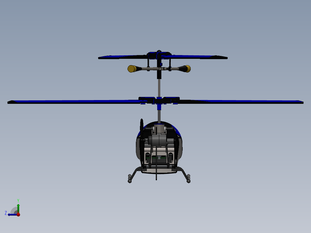 直升飞机 飞机模型设计 (81)右视图