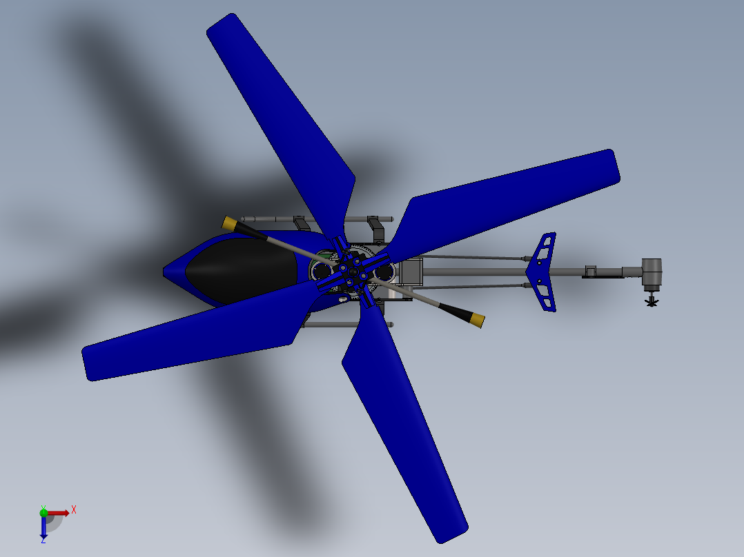 直升飞机 飞机模型设计 (81)俯视图