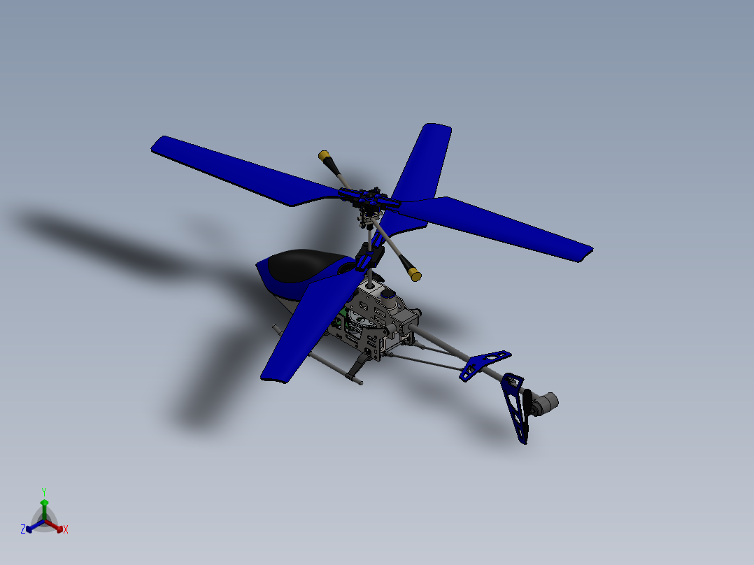 直升飞机 飞机模型设计 (81)正等轴测图