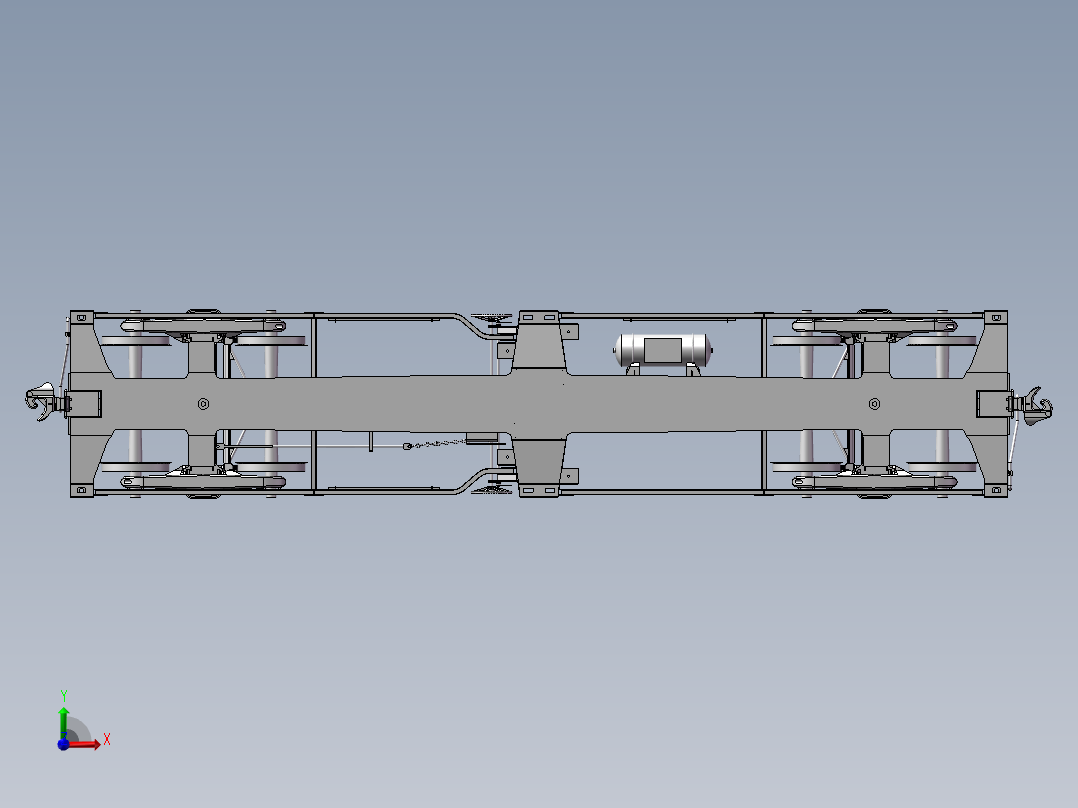 火车转向架前视图