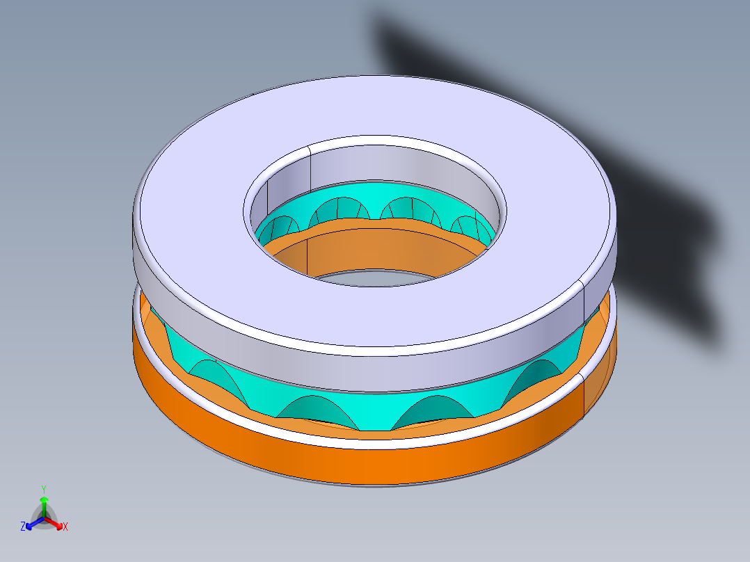 平面推力球轴承51307正等轴测图