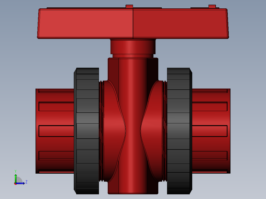 PVC管件-1in_BallValve左视图