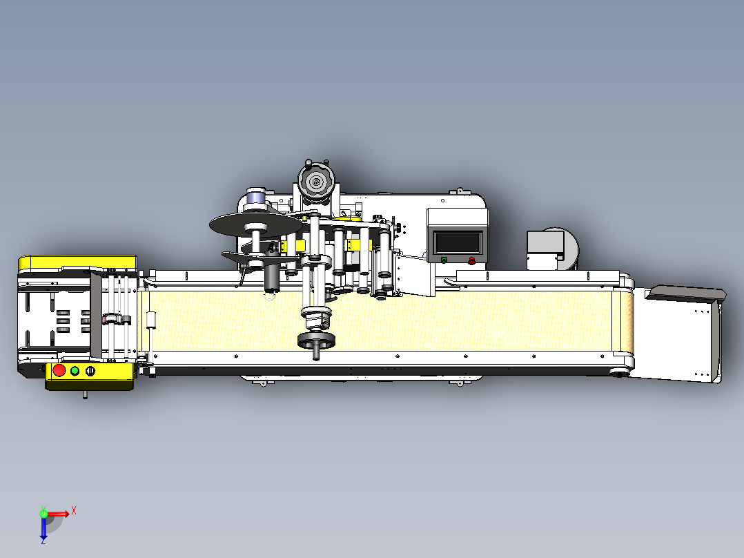平面贴标机stp俯视图