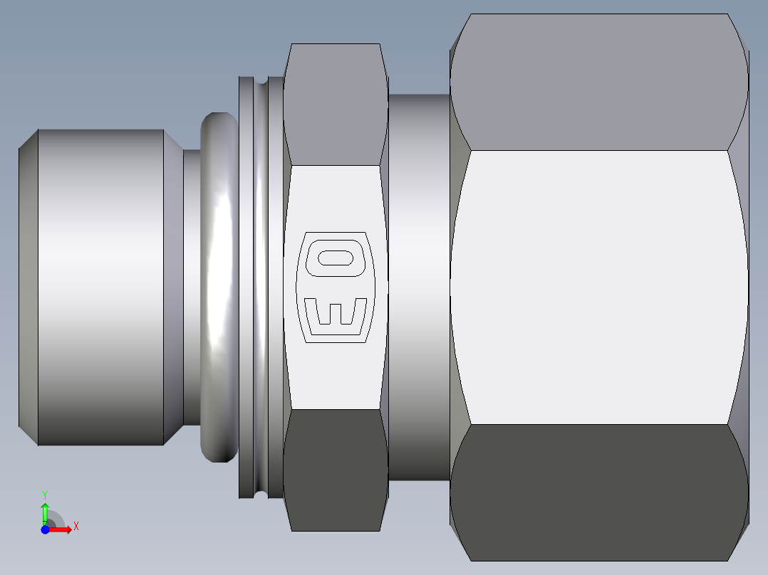卡套式工业通用硬管接头EO_Male_Stud_connector_GEO15ZLMCF前视图