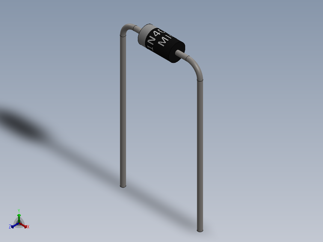 电容器 二极管 电阻器-Rectifier Diode 1N4002正等轴测图