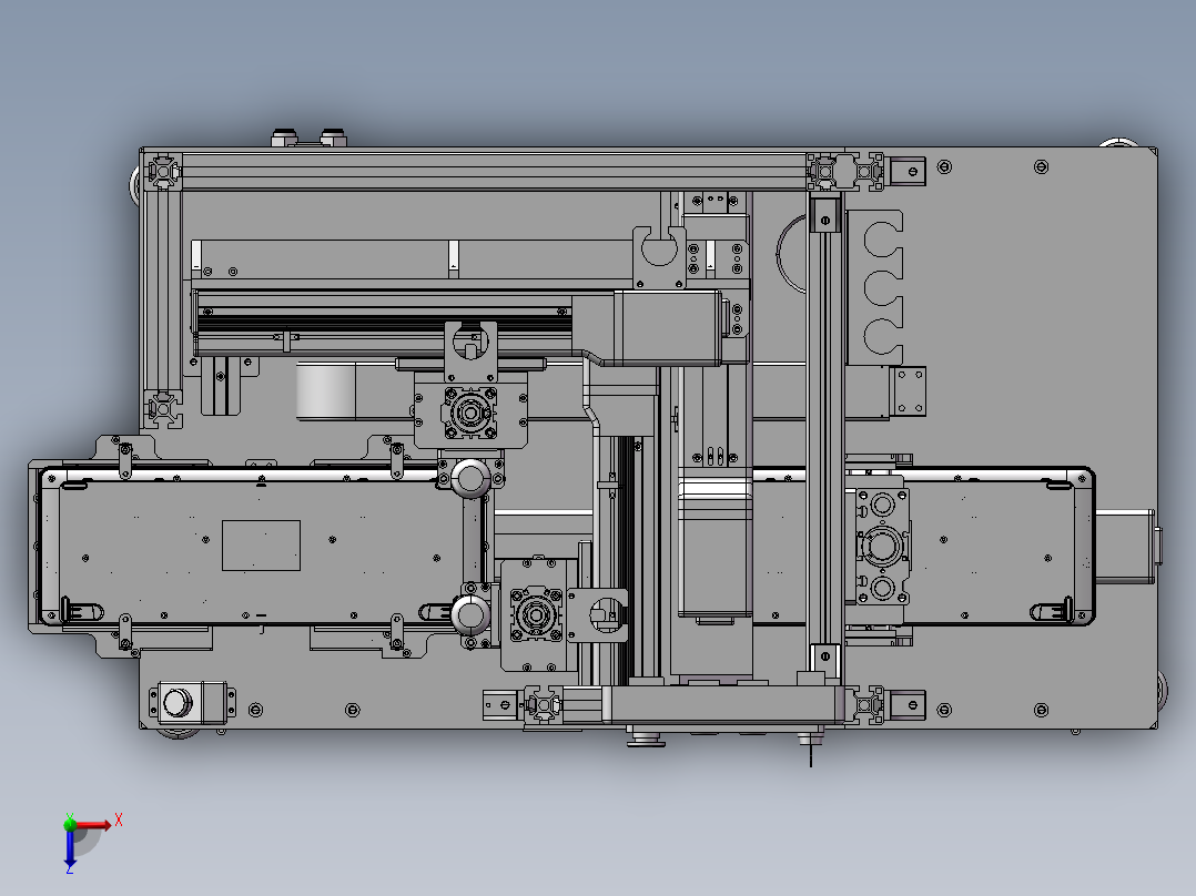 六轴键盘锁螺丝机俯视图