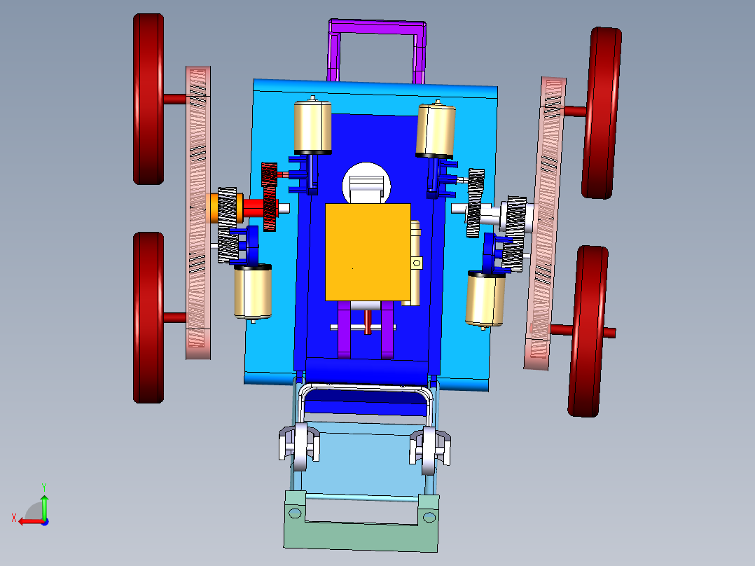 旋转式双轮电动轮椅设计-含三维catia图后视图