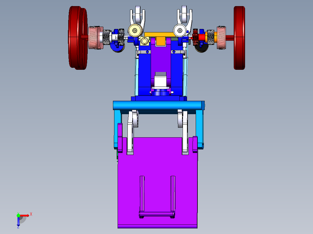旋转式双轮电动轮椅设计-含三维catia图俯视图