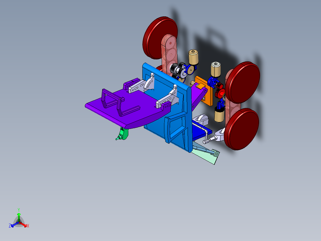旋转式双轮电动轮椅设计-含三维catia图正等轴测图