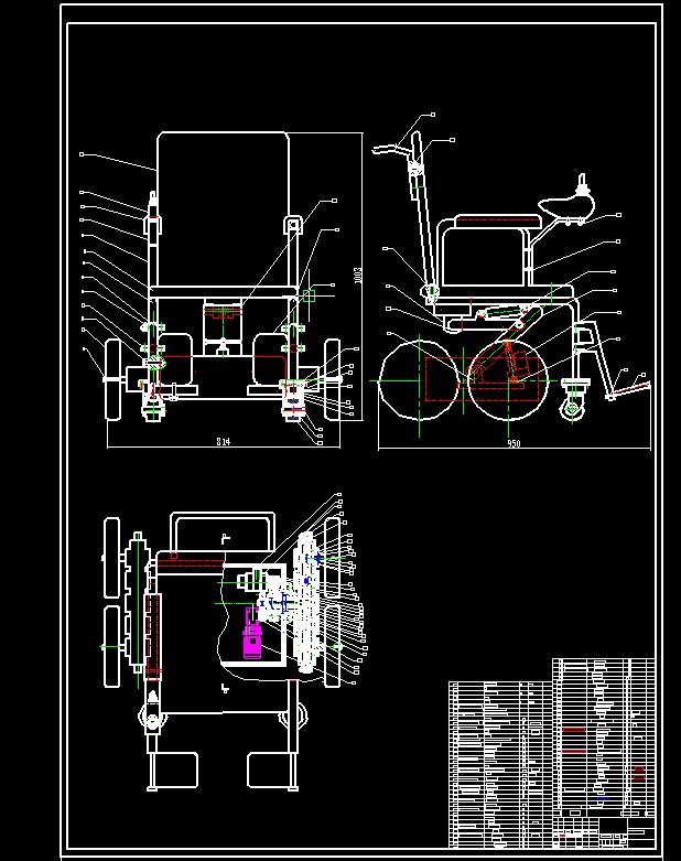 旋转式双轮电动轮椅设计-含三维catia图