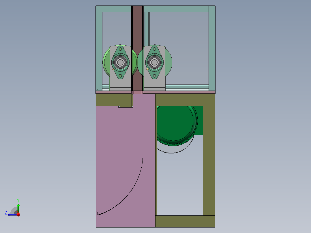 滚刀式裁切机sw18可编辑+cad右视图