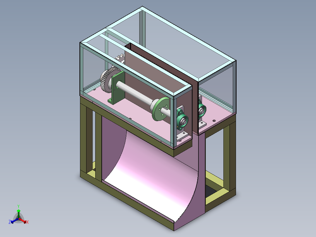 滚刀式裁切机sw18可编辑+cad正等轴测图