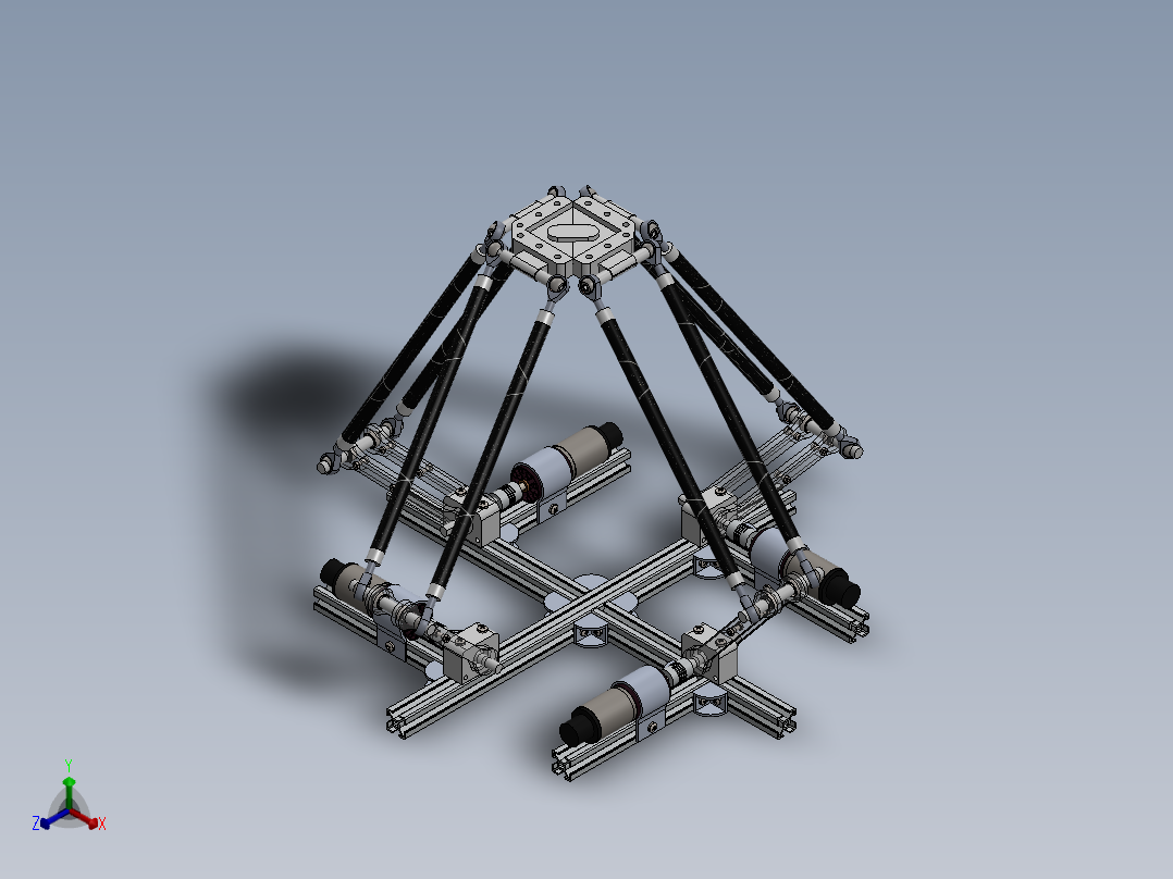 quadro-delta-4-degrees-of-freedom-parallel-manipulator SW正等轴测图