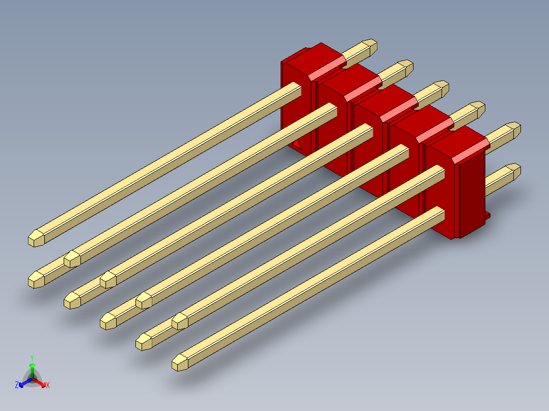 彩色公头100mil（2.54mm）系列-DS1021_red_2x05p_100mil_Type19_rev1.0