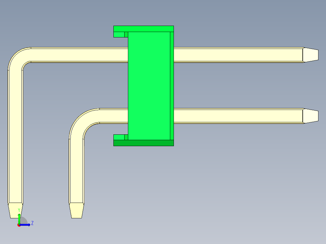 彩色公排针 100mil 2.54mm 系列-DS1022_green_2x19p_100mil_TypeD_rev1.0左视图