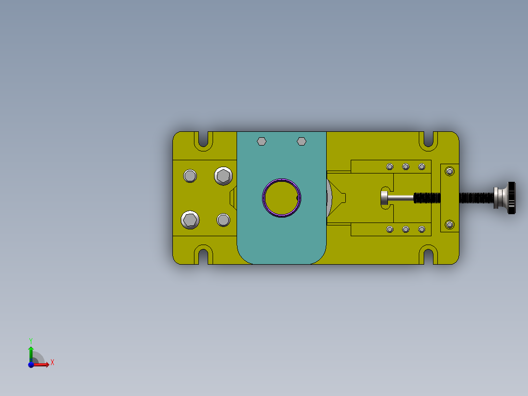 后机盖加工工艺及夹具设计前视图