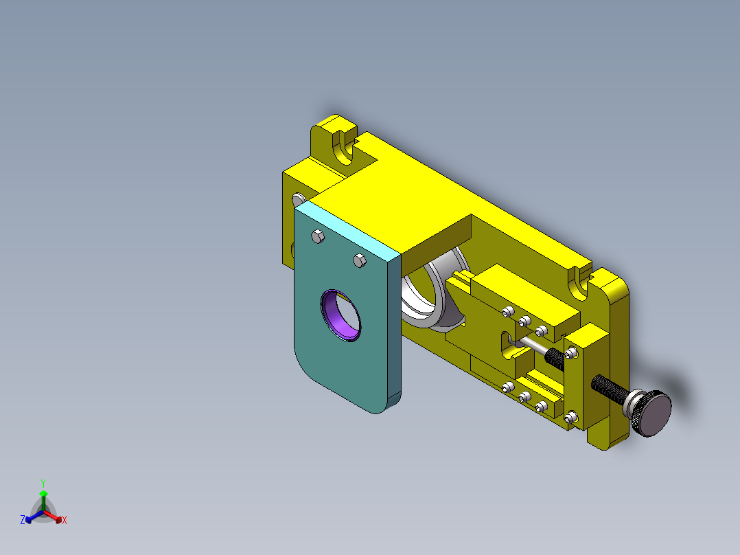 后机盖加工工艺及夹具设计正等轴测图