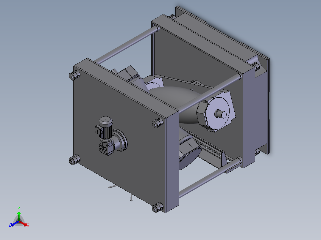 二辊矫直机正等轴测图