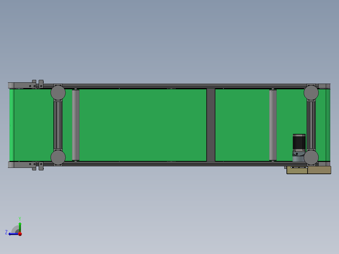 108041800001皮带线（带防跑偏筋条）右视图