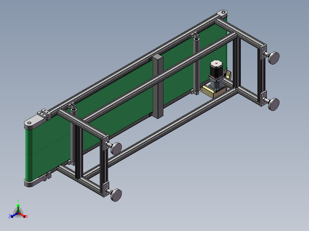 108041800001皮带线（带防跑偏筋条）正等轴测图