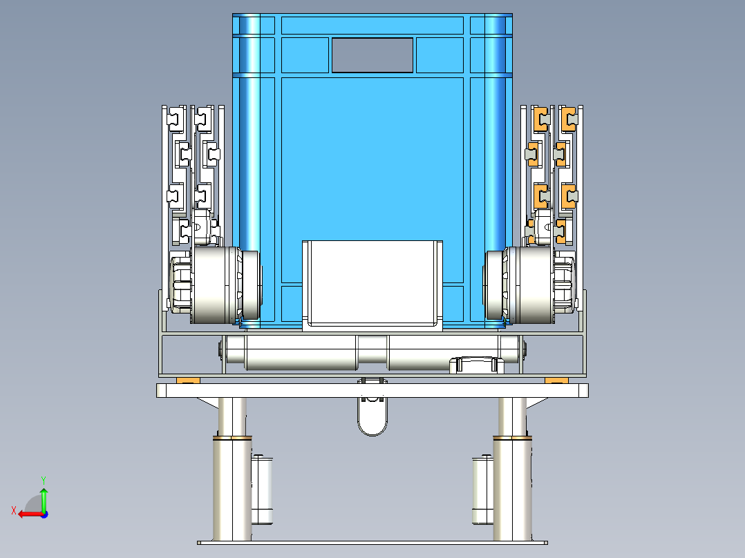 伸缩机构后视图