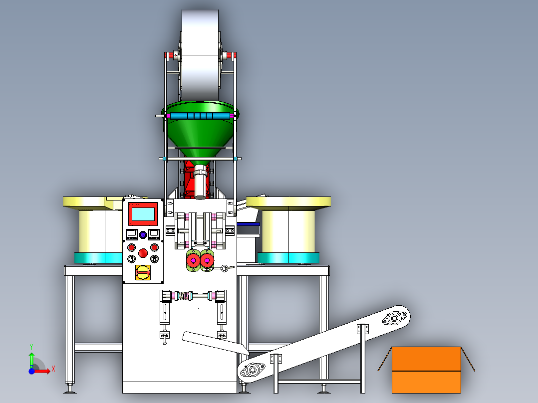 牙刷全自动包装机step前视图