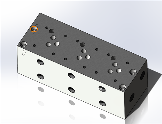 SolidWork液压集成块 SolidWork油缸阀块