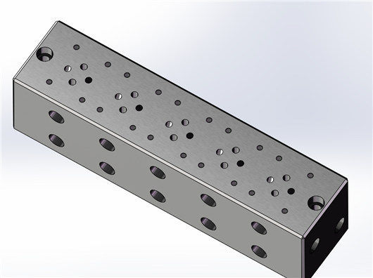 SolidWork液压集成块 SolidWork油缸阀块