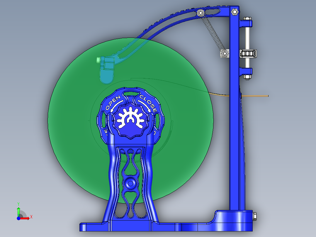 3D打印机丝线轴保持架3D数模图纸 STP格式前视图