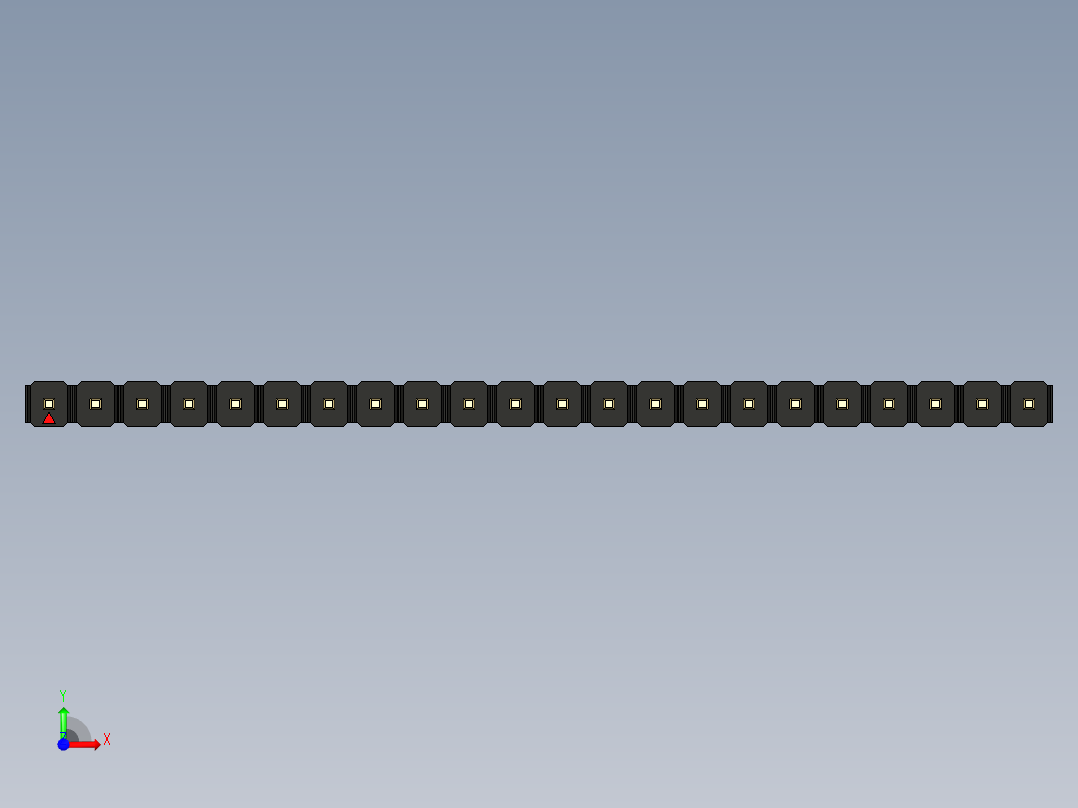 彩色公头100mil（2.54mm）系列-DS1021_black_1x22p_100mil_Type1_rev1.0前视图