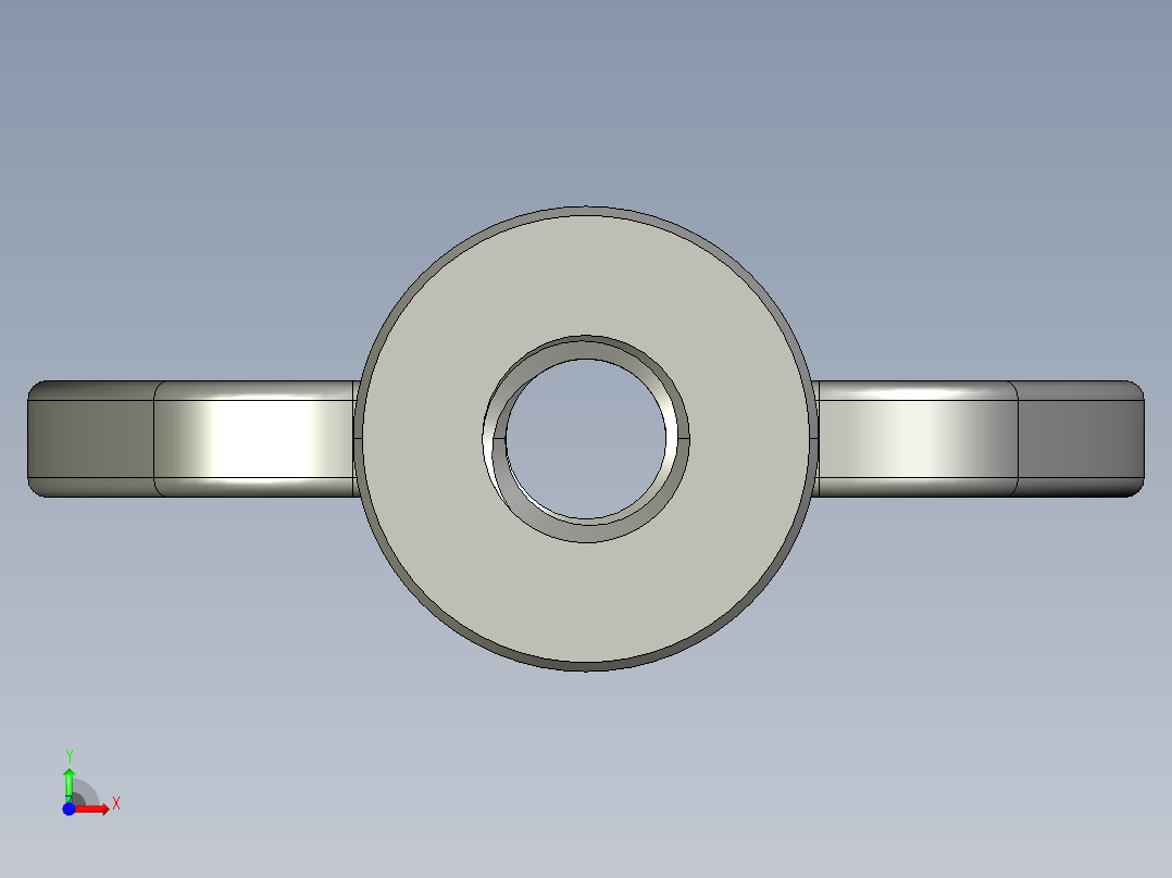 蝶形螺母-WING NUT M4 x 0.7mm Thread.STEP前视图