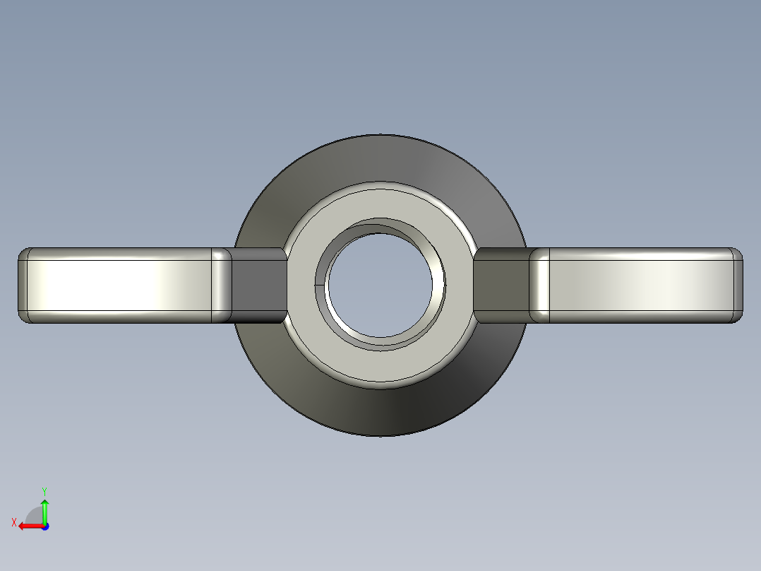 蝶形螺母-WING NUT M4 x 0.7mm Thread.STEP后视图