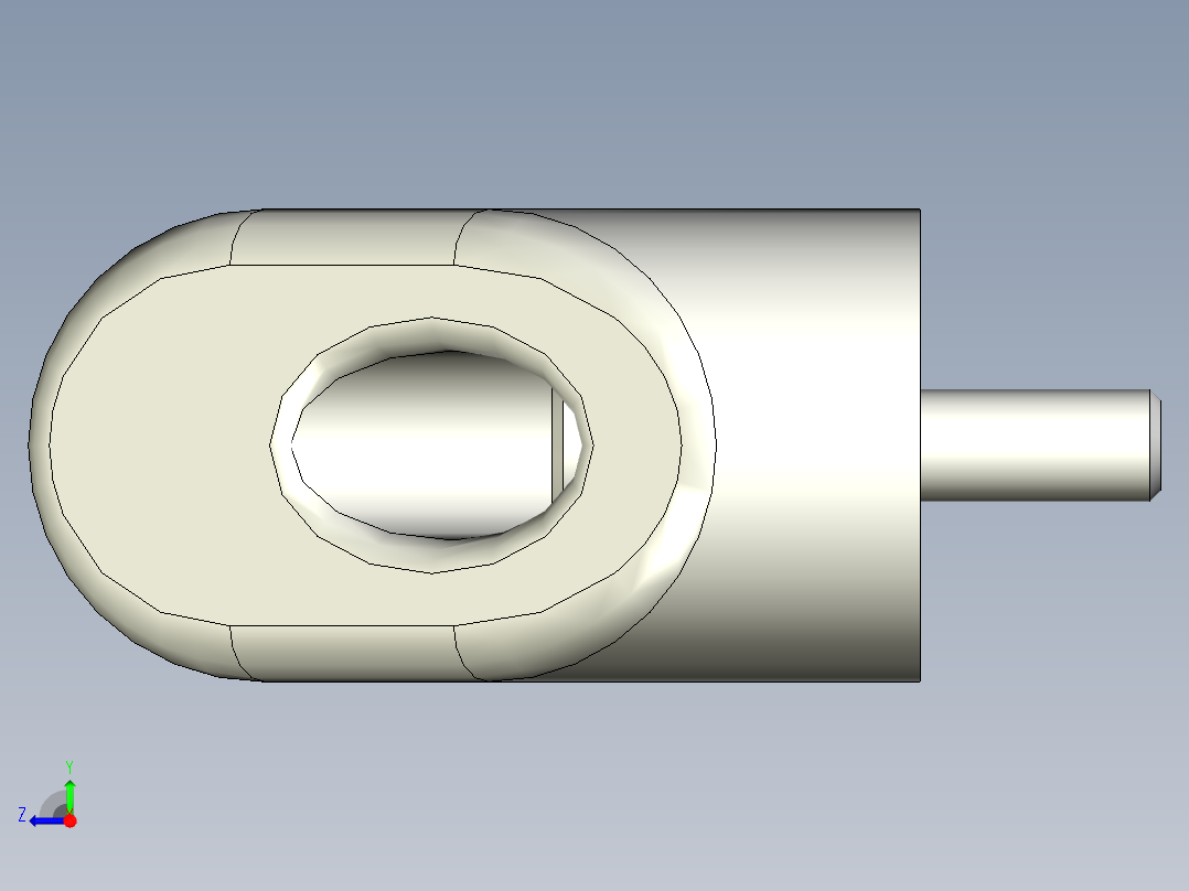 取手(鋁合金)1055-3D多系列多零件图纸模型右视图